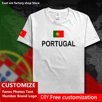 portugal cotton t shirt custom jersey fans diy name number brand logo high street fashion hip hop loose casual t shirt flag pt