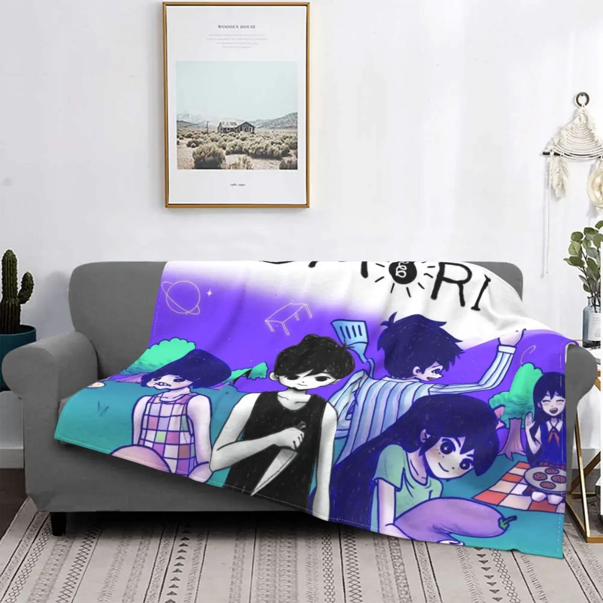 

Omori Friends Anime Blankets Flannel Decoration Game Cartoon Breathable Super Soft Throw Blanket Sofa Outdoor Plush Thin Quilt