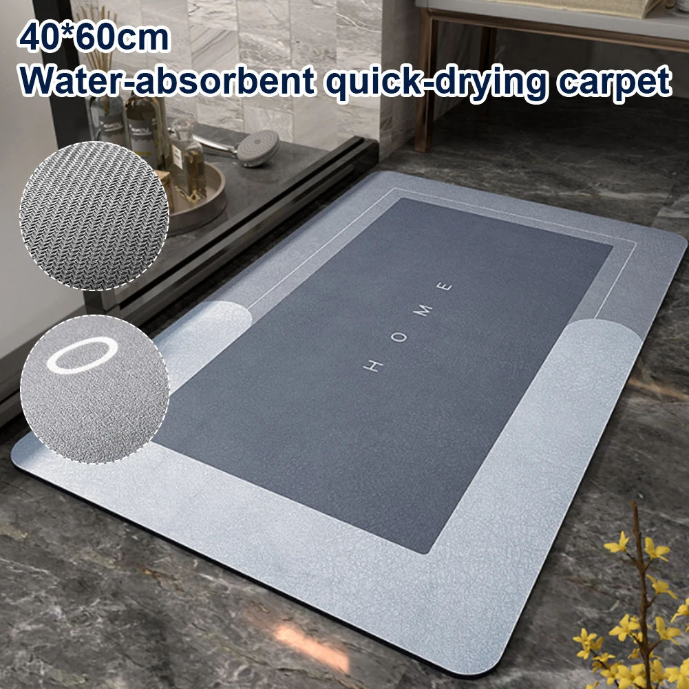 

Super Absorbent Bath Mat Quick Drying Bathroom Carpet Modern Simple Non-slip Floor Mats Home Oil-proof Kitchen Mat 60x40cm