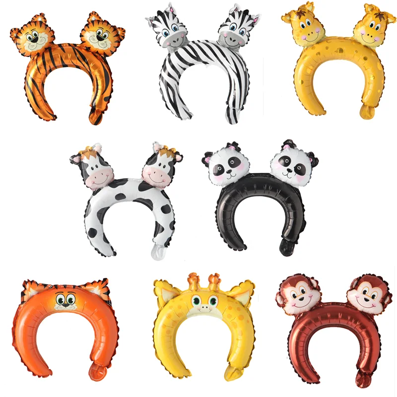 

Tiger Lion Headband Foil Balloons Baby Shower Balloon Jungle Safari Animal Party 1 Birthday Boy Party Decoration Kids Toys Gift