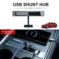 new upgrade model 3 y usb shunt hub 27w quick charger led intelligent docking station car accessories for tesla model 3 model y