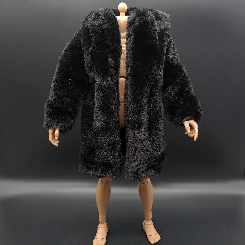 

Toy1/6 Масштаб черная меховая модель пальто для 12-дюймовой мужской HT TBL JO Body Toy