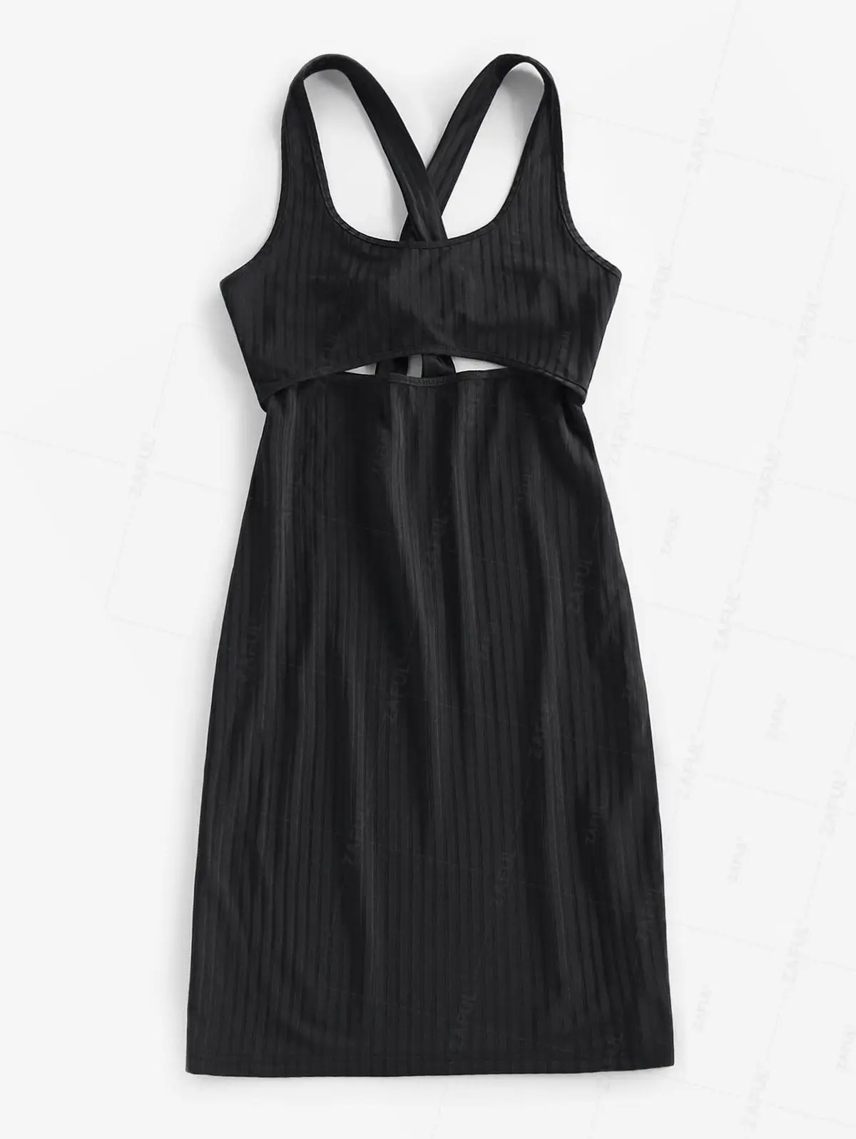 ZAFUL женское повседневное сексуальное облегающее мини-платье-майка в рубчик с