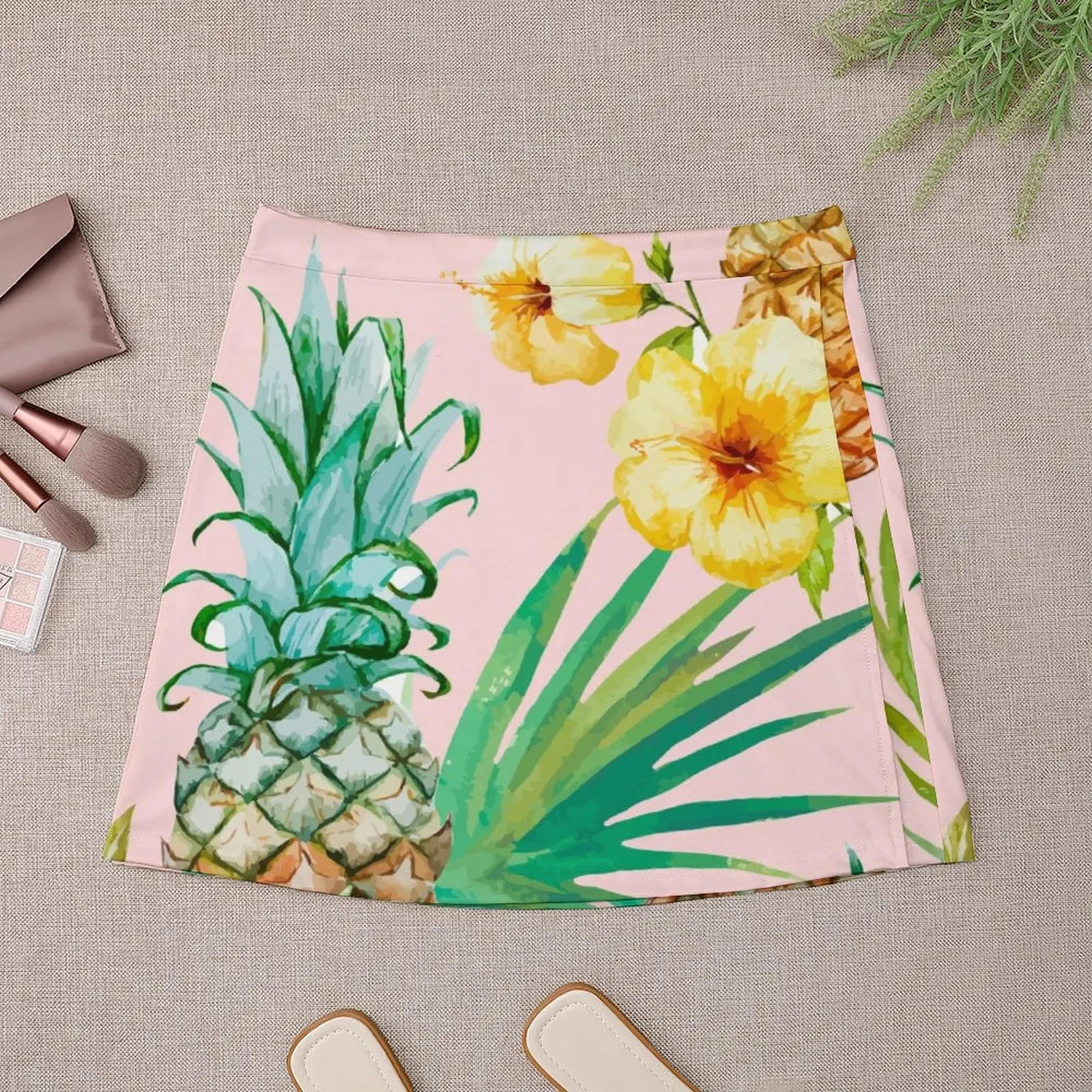 Гавайи винтажные тропические ботанические джунгли цветочные акварельные румяна