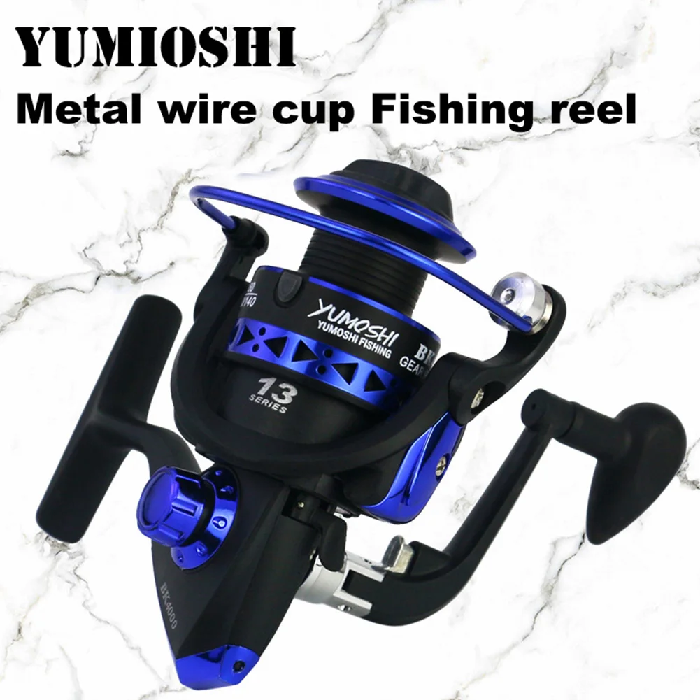 

New YUMOSHI Carp Fishing Reel Spinning Strong Metal Spool BK Series High Speed 5.5:1 Sea Fish Reels Carrete De Pesca Para Mar