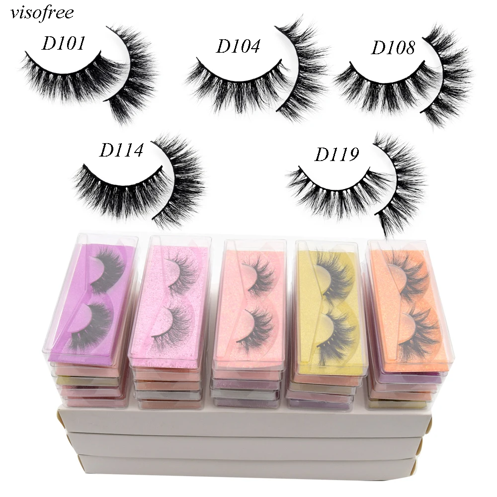 

Visofree 5-100 Pairs 3D Mink Lashes Wholesale Thick Eyelashes Dramatic Natural Long Lashes Make Up Lashes Bulk False Eyelashes
