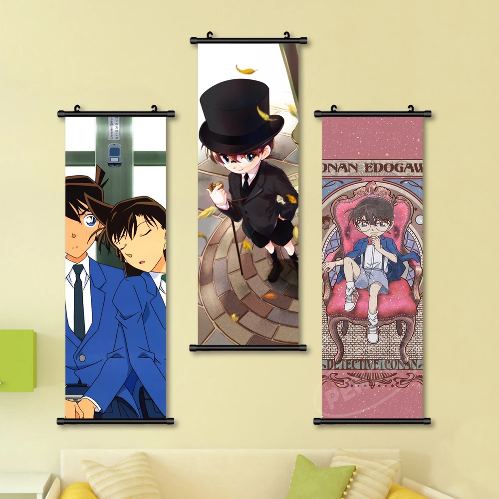 

Printed Anime Poster Wall Artwork Pictures Painting Detective Conan Canvas Plastic Rachel Moore Hanging Scrolls Home Decoration
