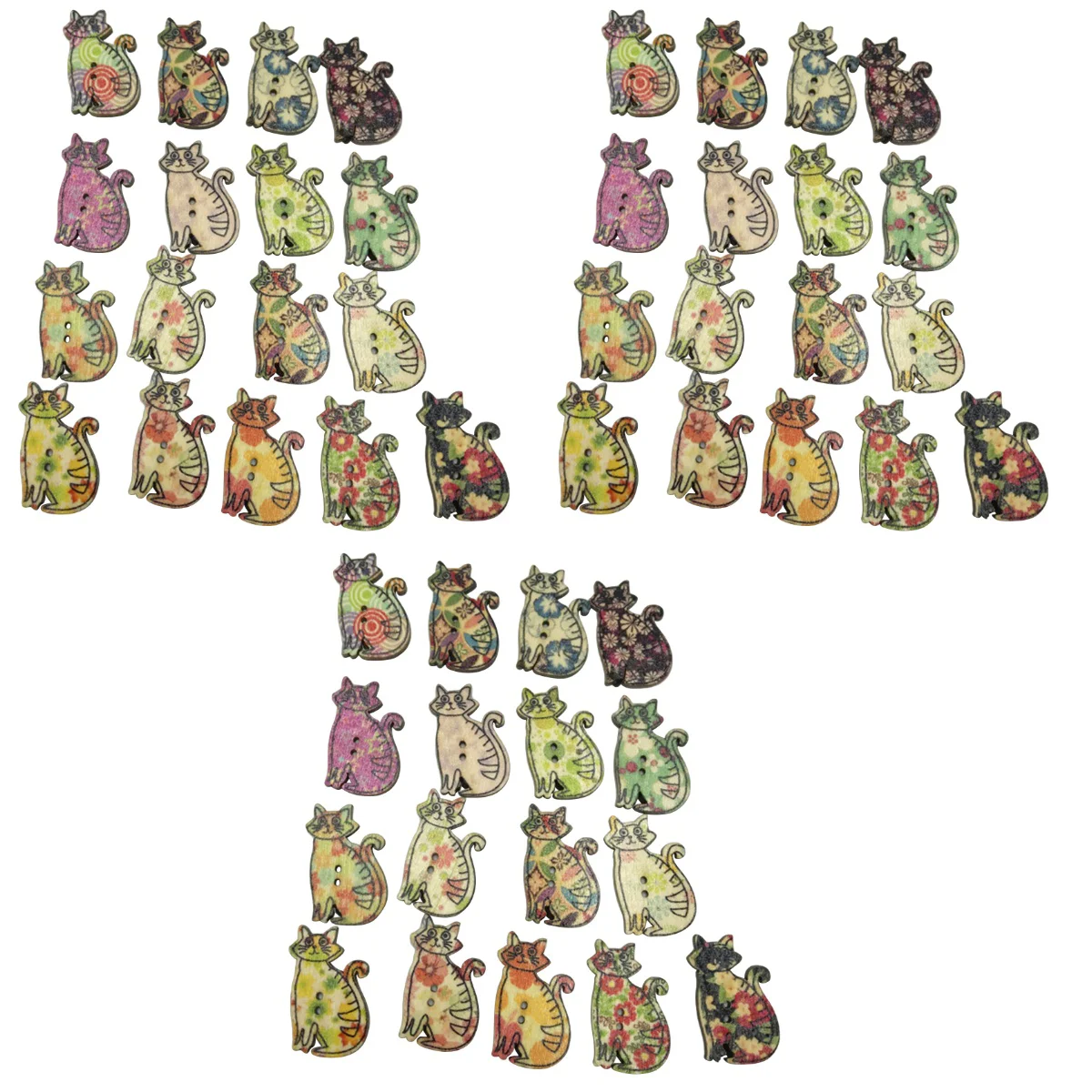 

150 pcs Mixed Color Shapes Buttons Wood Decorative Buttons - Friendly Button Wooden Crafts Buttons Wooden Vintage Buttons