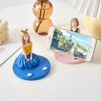creative girl statue phone holder resin tablet phone holder modern home decor desk accessories kawaii room decor miniatures gift