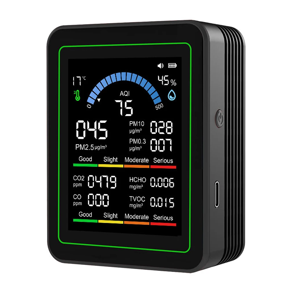 

Tuya WiFi Монитор качества воздуха Монитор углекислого газа PM0.3 PM1.0 PM2.5 Датчик CO2 TVOC HCHO Детектор Тестер температуры и влажности