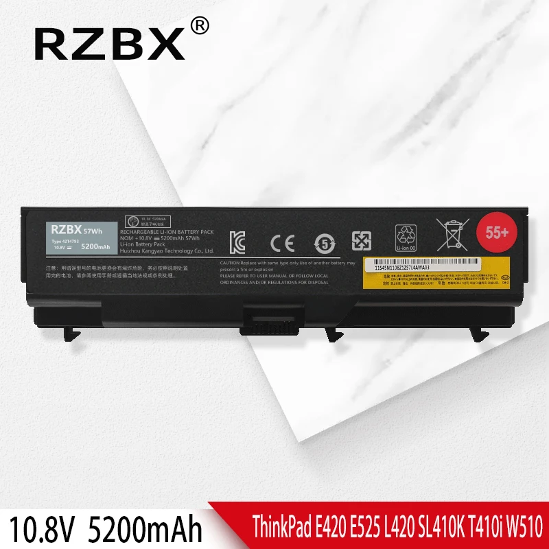 

Аккумулятор RZBX 55 + для ноутбука Lenovo ThinkPad E40 E50 E420 E425 E520 E525 L410 L412 L420 L421 L510 L512 L520 SL410/510 SL410k