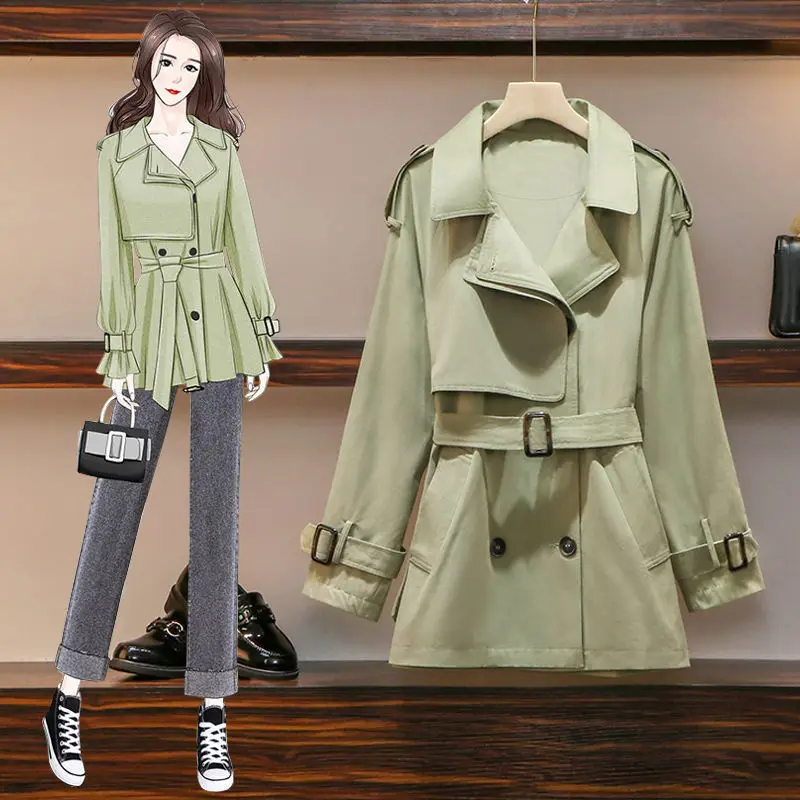 

Women Trench Coat Turn Down Collar Loose Style Women Long Sleeve Trench Femme Women Oversized Coat Casaco Abrigo Streetwear E377