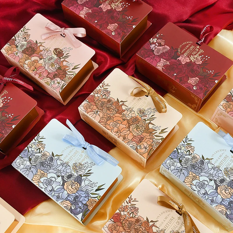 

5pcs Book Shape Candy Boxes with Ribbon Creative Paper Bags DIY Gift Packaging Box for Wedding Birthday Party Decorations