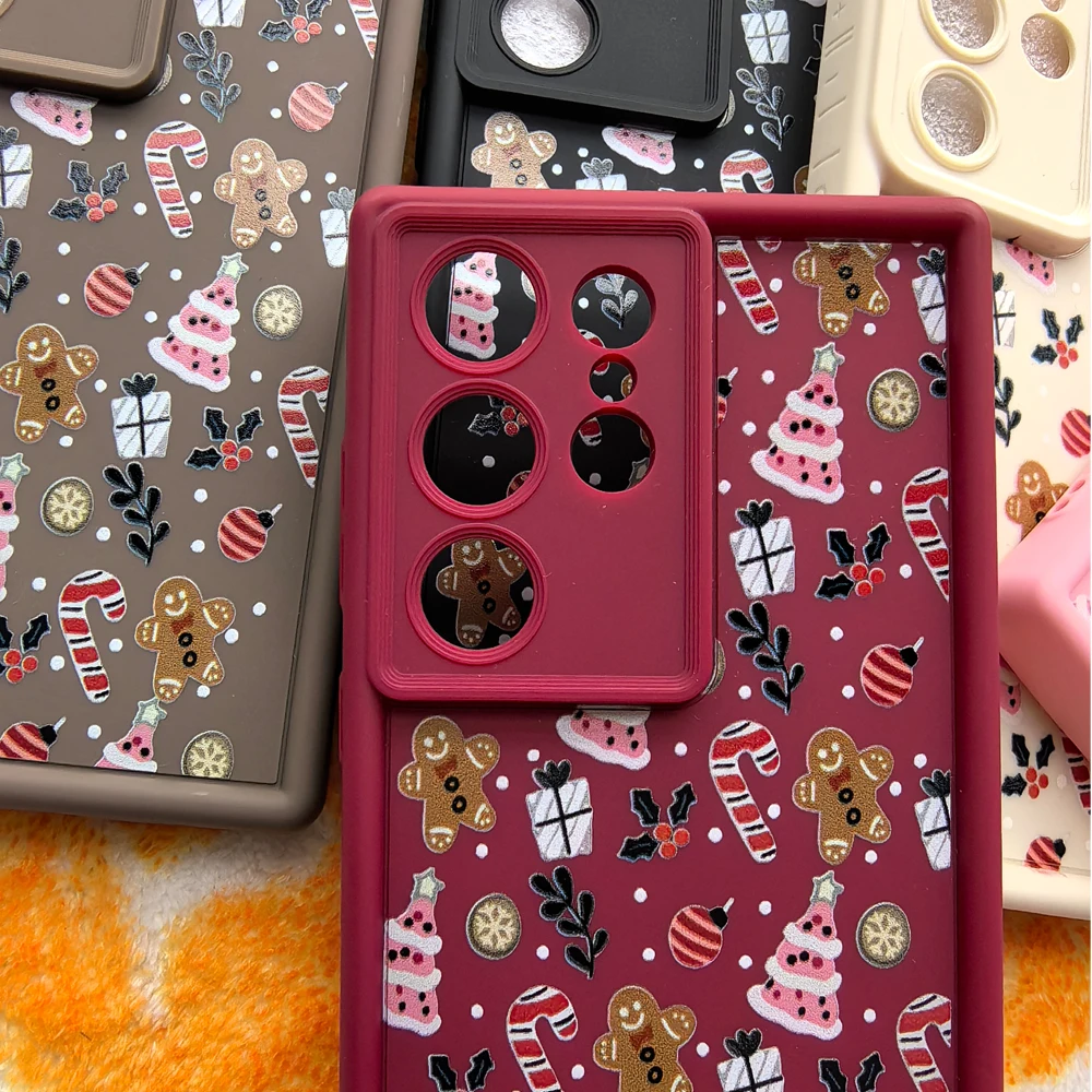 Чехол для телефона с милым принтом Merry Christmas Samsung Galaxy S25 Plus S24 S23 S22 S21 Ultra S24FE мягкий