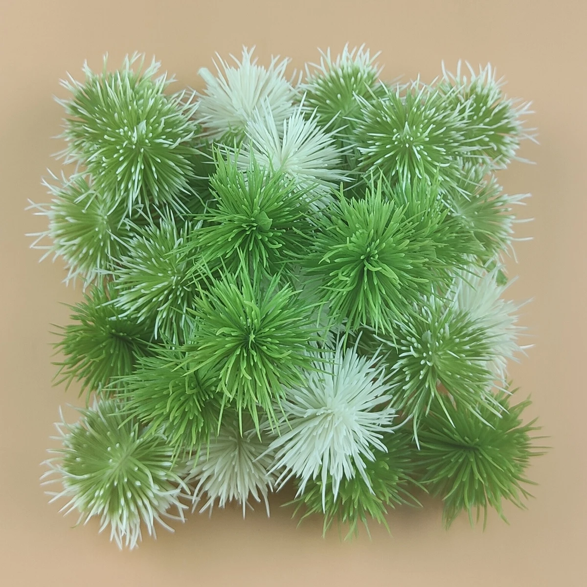 

20Pcs Artificial Green Thorn Ball Leaves Grass Wall For Wedding Decoration DIY Wreath Scrapbooking Handmake Craft Fake Flower