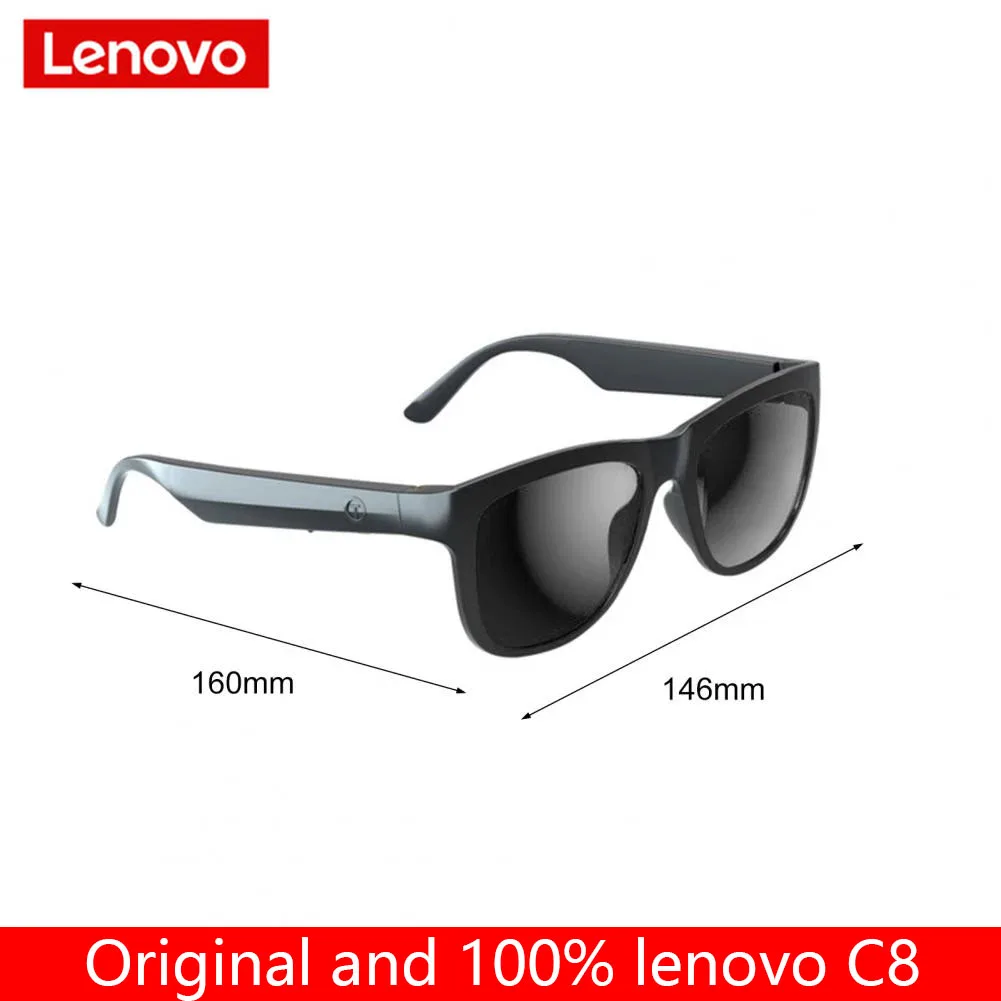

Оригинальные Смарт беспроводные bluetooth-очки Lenovo C8, новая улучшенная многофункциональная Музыкальная гарнитура Laiku с шумоподавлением, 100%