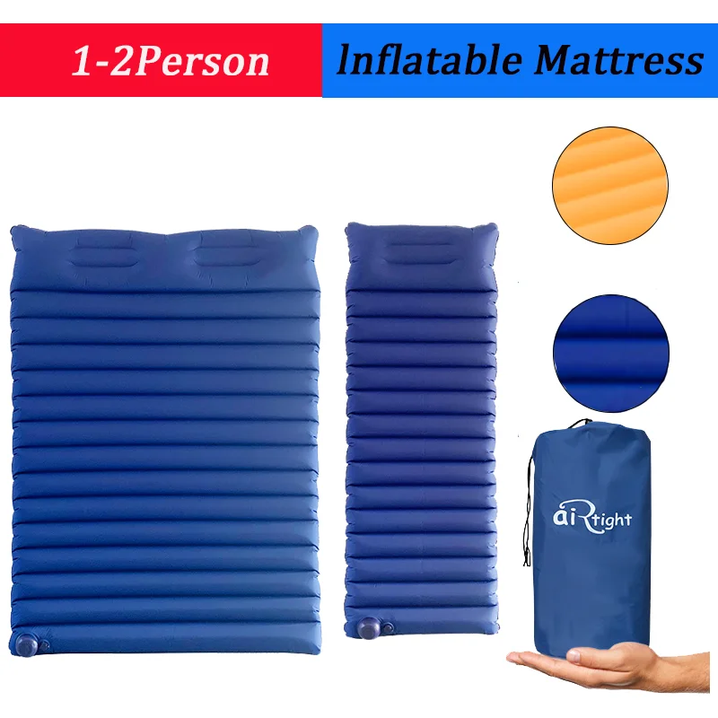 

New Double Camping Inflatable Mattress Outdoor Self-inflating Mats Ultralight Folding Sleeping Bed Nature Hike Tourism Air Pad