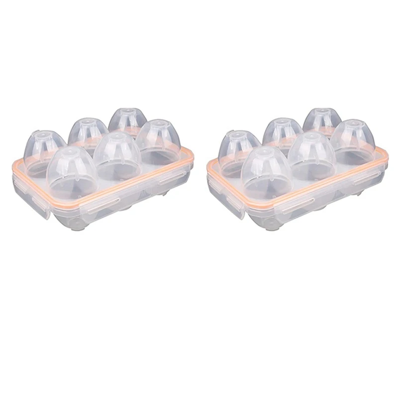 

2X Portable Camping Shockproof And Leakproof 6 Eggs Carrier Container Case Eggs Carrier Holder Egg Storage Box Case