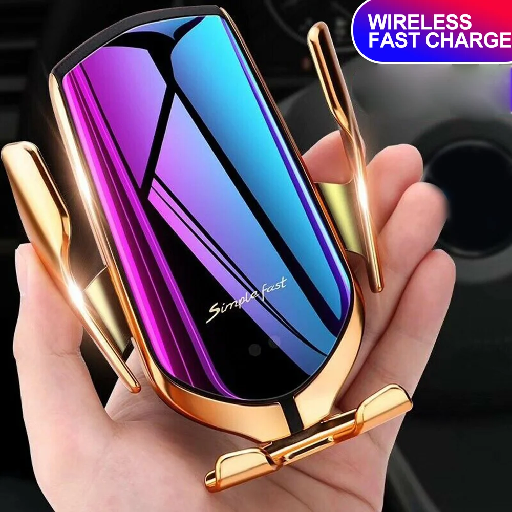 

Qi Automatic Clamping 10W Wireless Charger Car Phone Holder Smart Infrared Sensor Air Vent Mount Mobile Phone Stand Hold