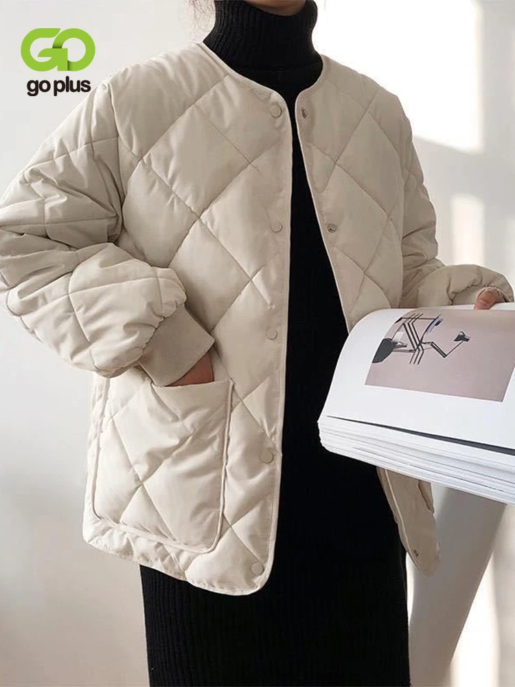 

GOPLUS New Solid Diamond Down Coat Winter Clothes for Women Cotton-padded Parka Thicken Warm Coat Women Winter Jacket Model 2022