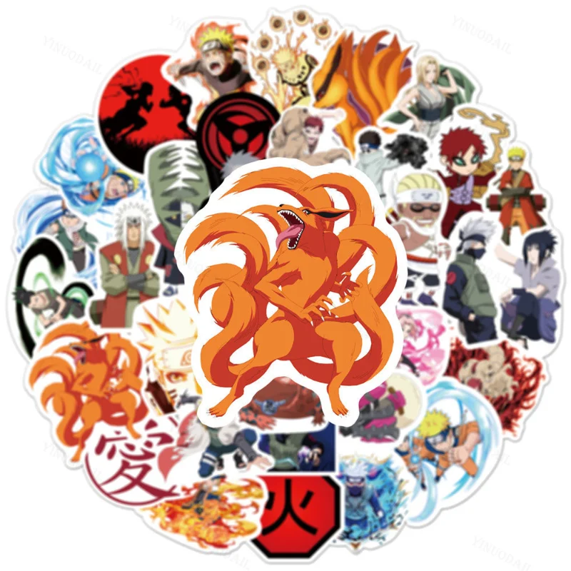 

100PCS Naruto Anime Stickers for Kids Toy Waterproof Cool Decals Decorative Skateboard Laptop Car Cartoon Sticker Packs