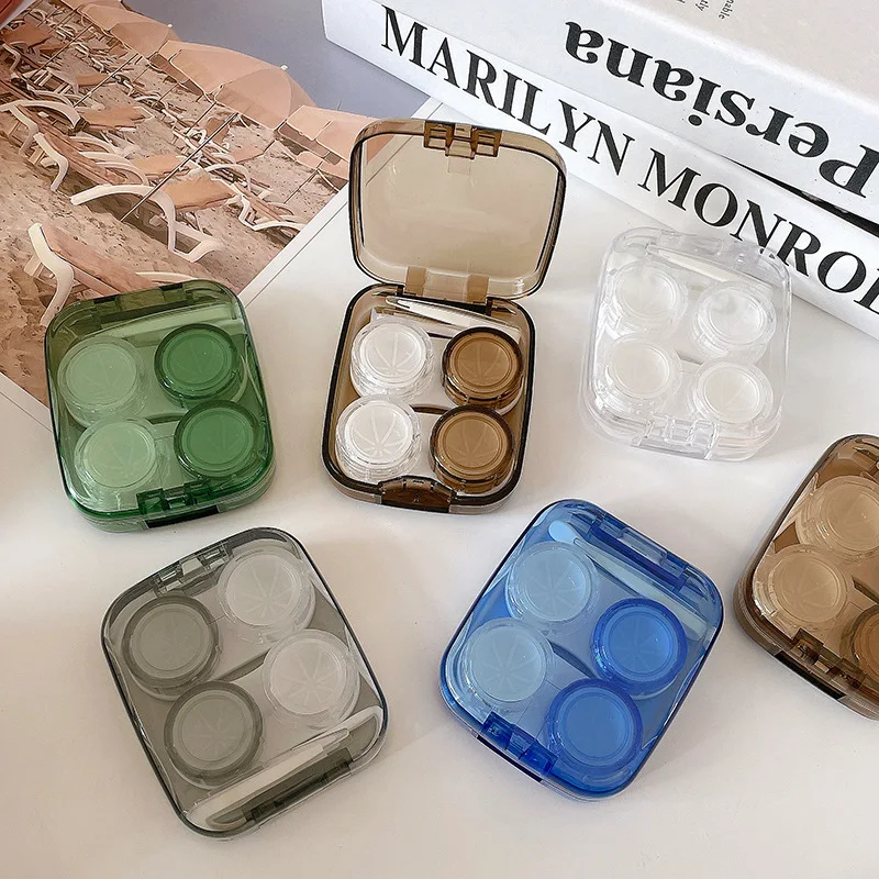 

2pairs/set Contact Lens Case Eye Contact Lens Box Women Travel Contact Lenses Case Leakproof Container Lenses Box Travel Kit