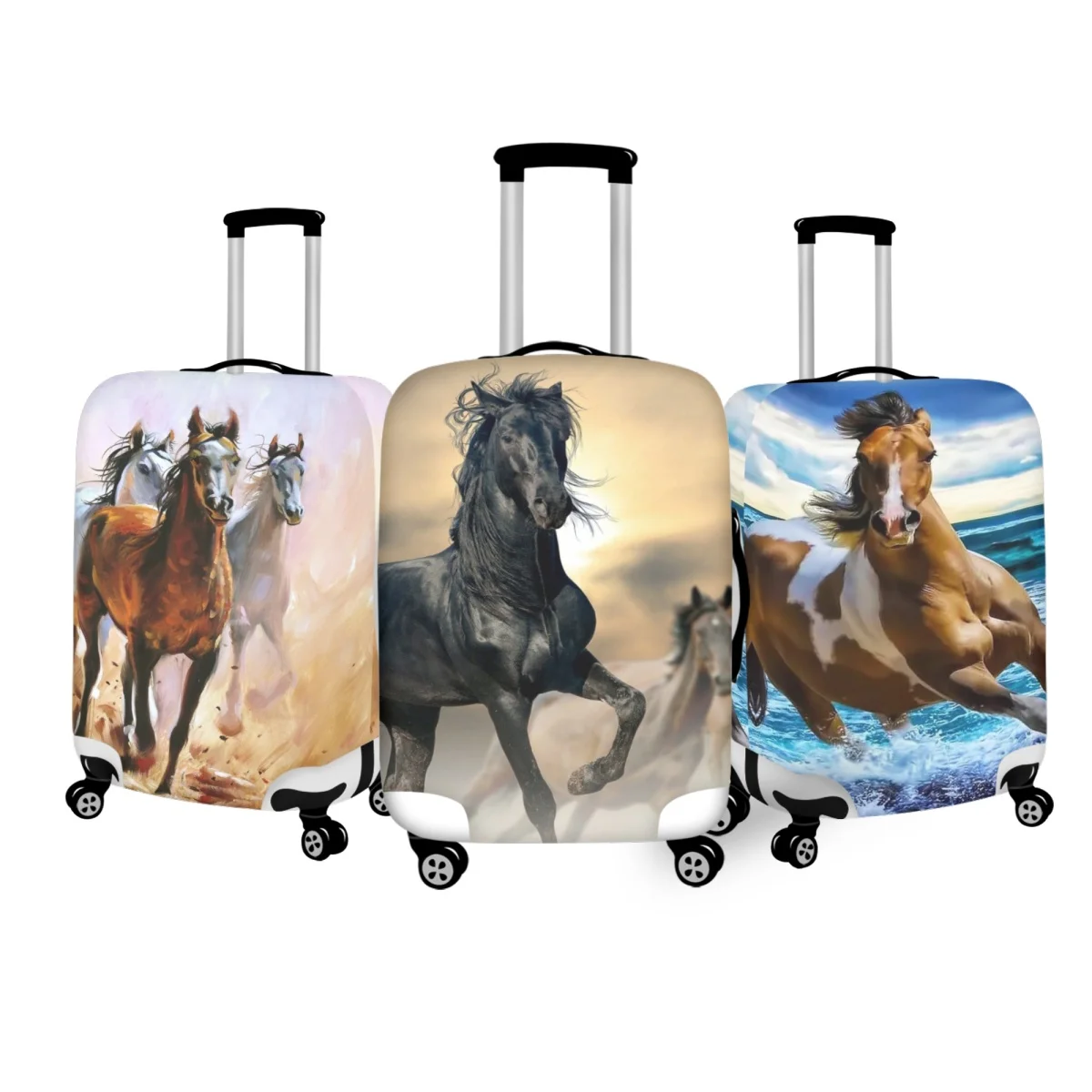 

Twoheartsgirl Horse Print Travel Suitcase Covers Anti-dust Luggage Protective Cover For 18-32 Elastic Stretch Case For Trolley