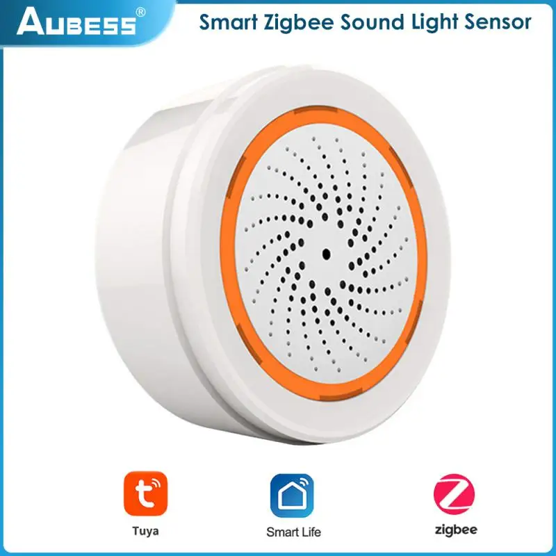 

Usb Indoor Sound Light Sensor Zigbee Siren 2 In 1 Sensor Smart Home Built-in Siren Alarm 40m 90db Tuya Smart