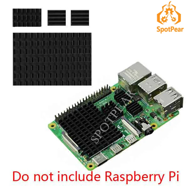 

Raspberry Pi 4 Model B Accessories 4B Black aluminum heatsink