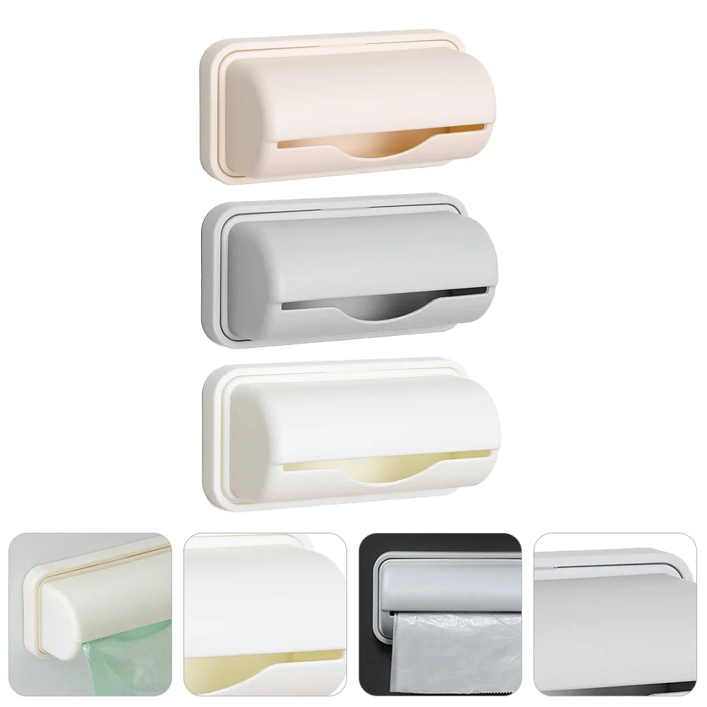 

3 Pcs Wall Mount Trash Bags Cases Adhesive Garbage Bag Boxes Trash Bag Container