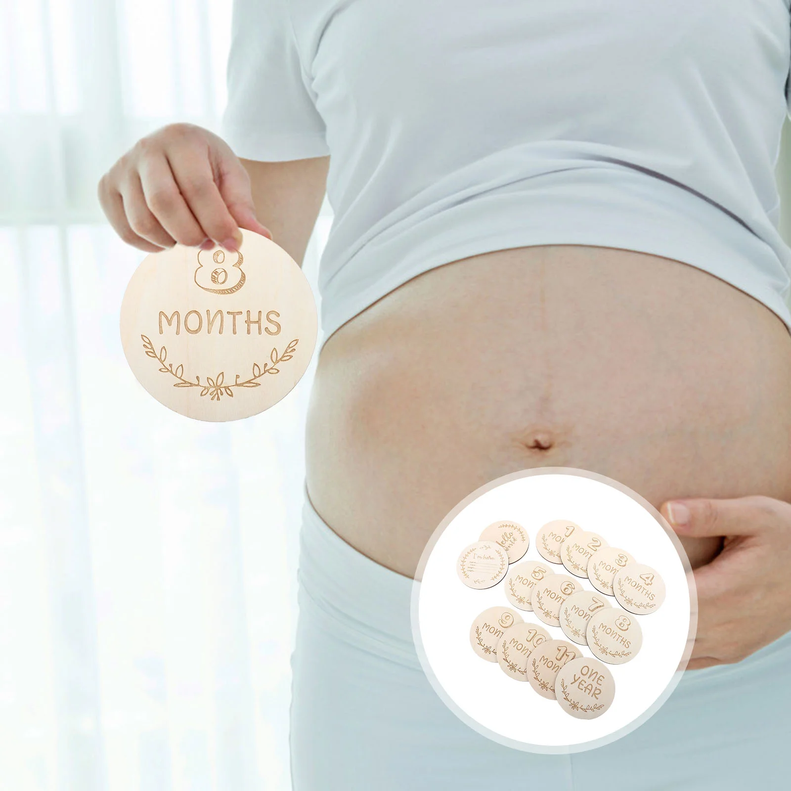 

Photograph Wood Chips Props Newborns Wooden Cards Pregnancy Commemorative Wood Signs Birth Sign Infant Growth Milestone