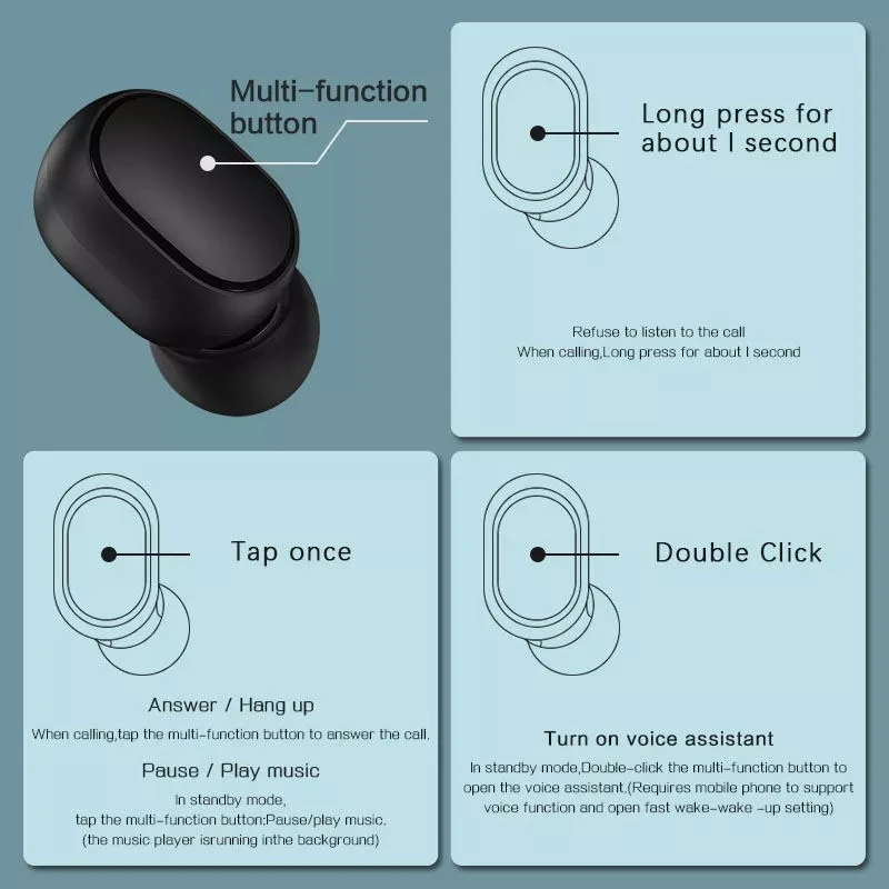 Оригинальные наушники Xiaomi Redmi Airdots 2 Bluetooth Mi True беспроводные TWS Air Dots гарнитура с
