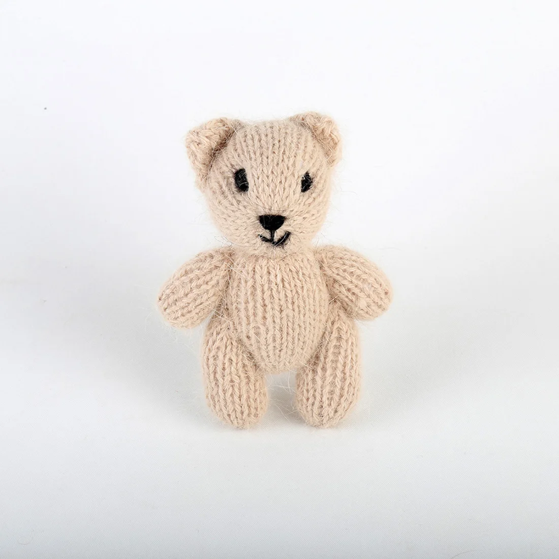 

Newborn Prop Toy Teddy Bear Knitted Bear Toy For Photo Props Crochet Mohair Animal Stuffed Christmas Gift