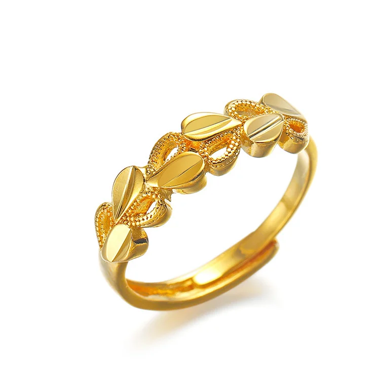 

New arrival gold ring women's simple love open ring gold plated for a long time does not fade adjustable padding Jewelry