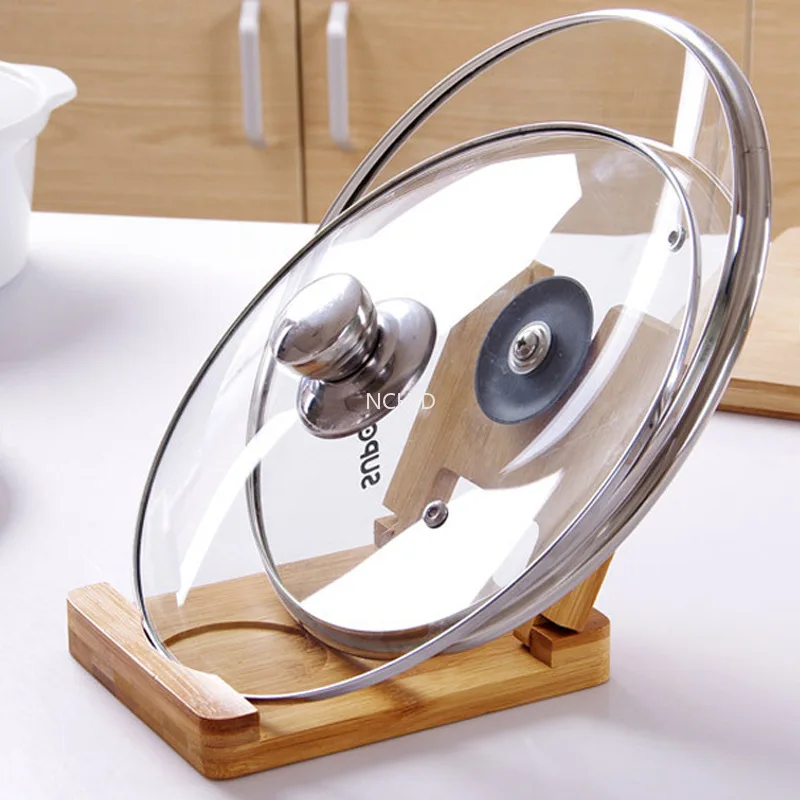 

Складной деревянный держатель для крышки кастрюли, полка для хранения, полка для крышки кастрюли, подставка для ложки, аксессуары для кухни,...