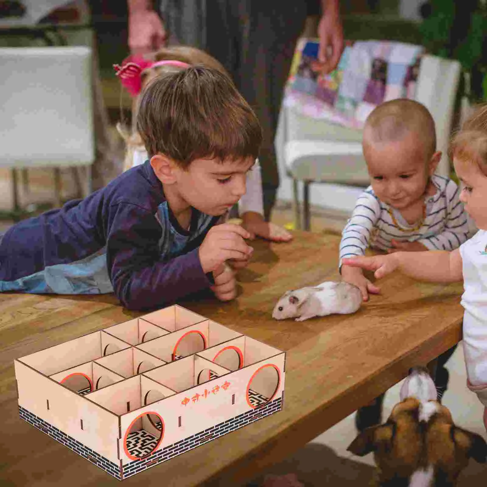 Игрушка для хомяка мыши лабиринт туннель деревянное маленькое животное