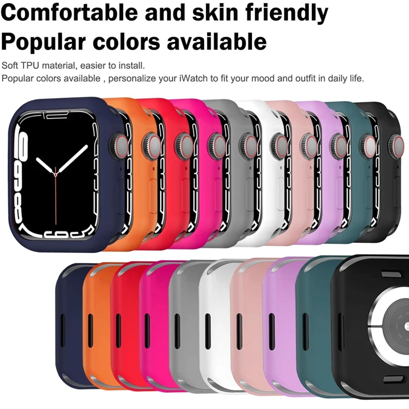 Фото Мягкий силиконовый чехол для Apple Watch 44 мм, 46 мм, 45 мм, 40 мм, 41 49 мм, 38 42 мм, защитный чехол iWatch Series Ultra 10 9 8 7 SE 6 №5
