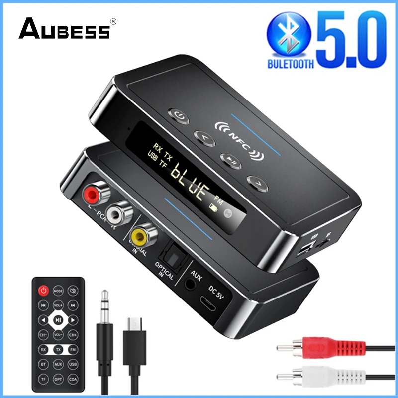 

Новый Bluetooth 5,0 приемник передатчик FM стерео AUX 3,5 мм разъем RCA оптический беспроводной гарнитура для звонков NFC аудио адаптер ТВ