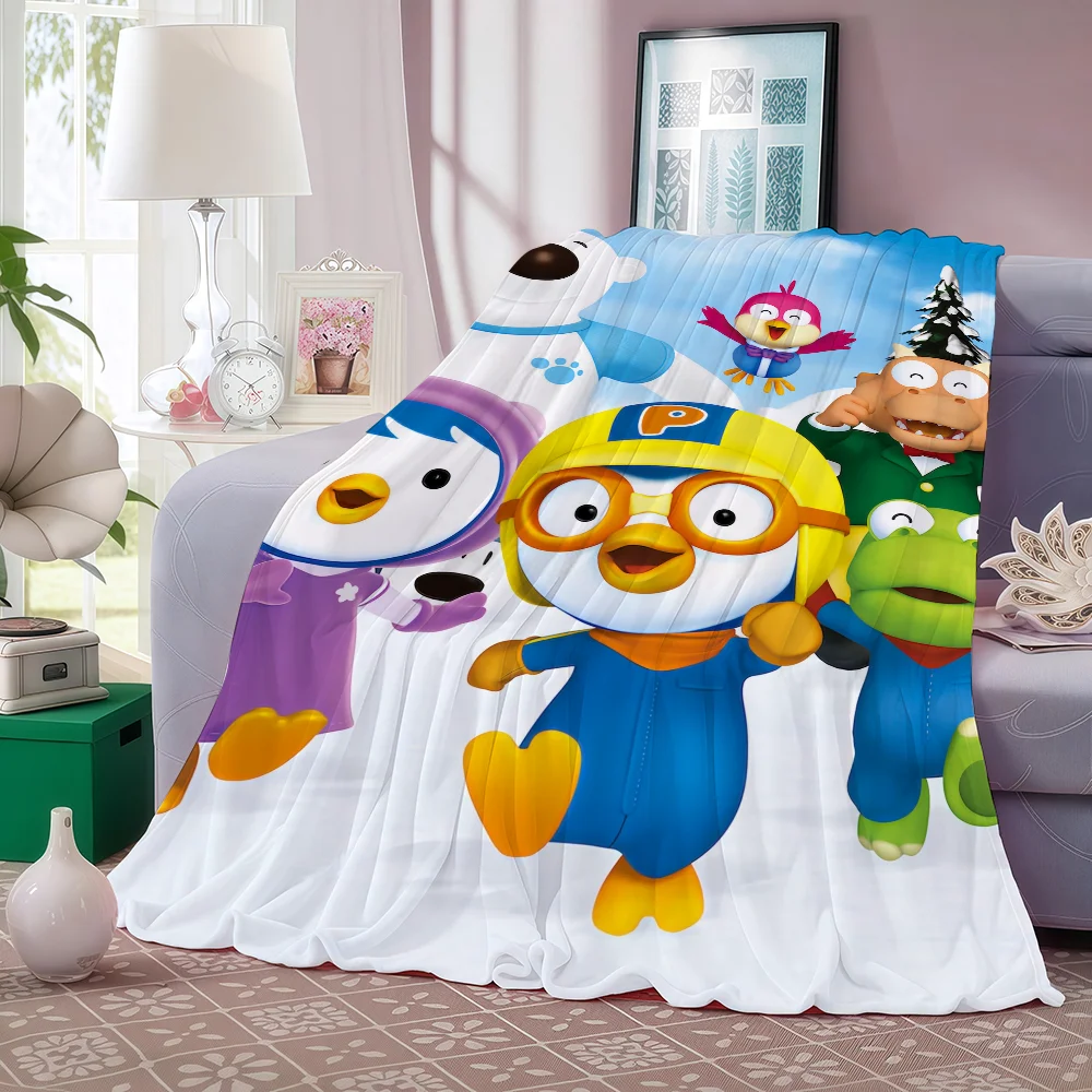 Фото Одеяло с рисунком P-Pororo the L-Little P-Penguin, мягкое и приятное для кожи, для дивана, кровати, покрывало для сна, всесезонное одеяло №5