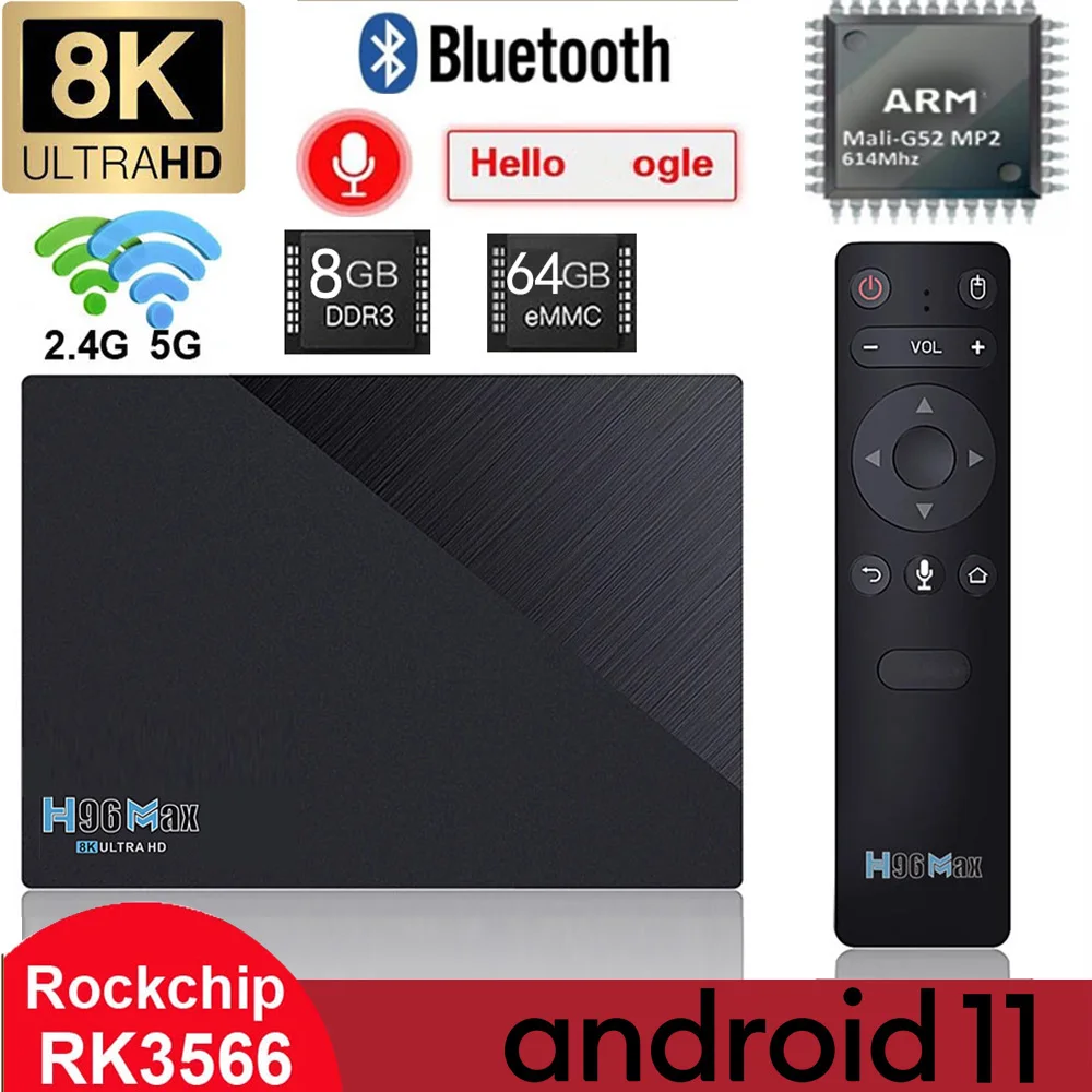 

ТВ-приставка RK3566 на базе Android 11, Iptv, ТВ-Приставка Smart Tv Viaplay X4 Pro Ax95 Db Neo Tv Pro 2 Qhdtv, видеоигра с кодом, 64 ГБ, EMMC 2,4 и детской Bluetooth