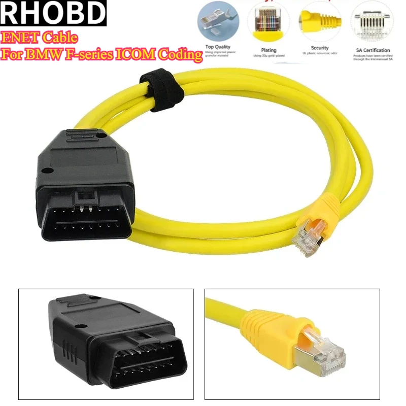 Фото НОВЫЙ ENET-кабель для BMW F-серии ICOM Кодирование Ethernet Скрытый инструмент для передачи данных OBD2 Высококачественные диагностические кабели Инструменты для сканирования для BMW №1