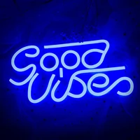 good vibes neon signs led neon light signs with acrylic board neon word light wall decor powered by usb for bedroom game room