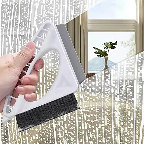 

Squeegee for Shower Glass Door Window Scrubber Mirror Wash Wiper Window Groove Cleaning Brush Combo Window Track Cleaning Tools