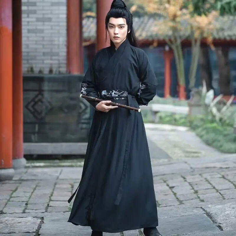 Hanfu мужской традиционный китайский косплей костюм Хэллоуин Cos древний черная и
