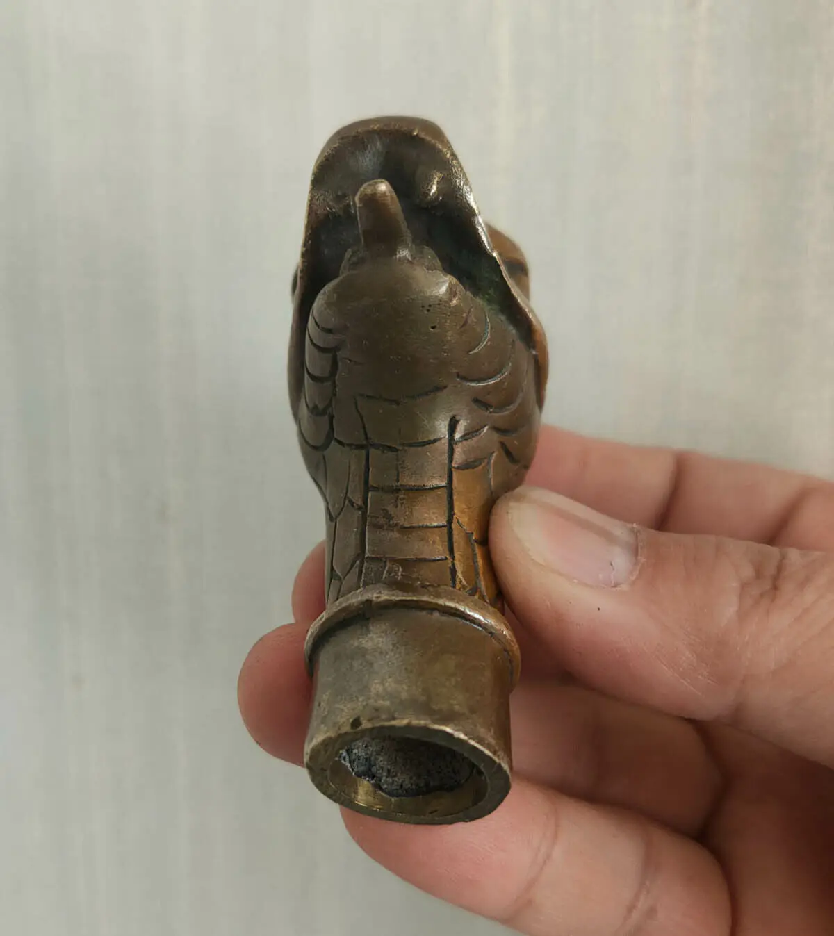 Victorian Old Bronze Cane Hand Carved snake statue Walking Stick Head