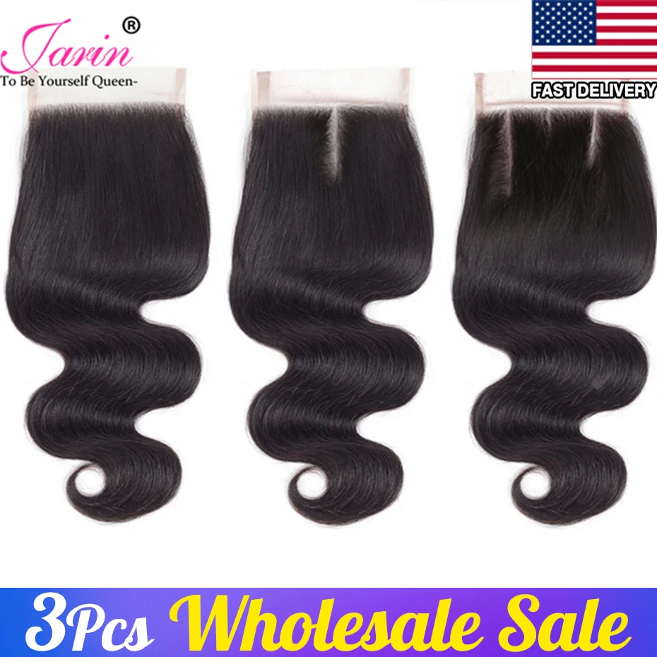 4x4 Lace Closure 3Pcs Wholesale Body Wave With Baby Hair 10-22