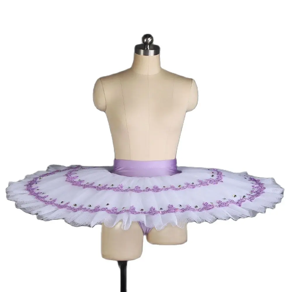 

BLL409 Tiered Ballet Dance Tutu Skirt Lilac Spandex Waist Band with 7 Layers of Platter Tutus Adult Girls Pre-professional Tutu