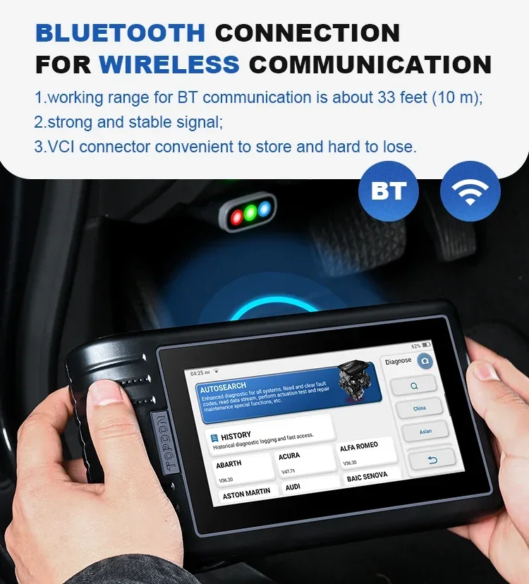 Фото TOPDON ArtiDiag800 BT Obd2 Diagnostic 'Scanne' Оборудование для диагностики неисправностей автомобиля Инструмент для диагностики двигателя Диазоно Автоматический сканер №4