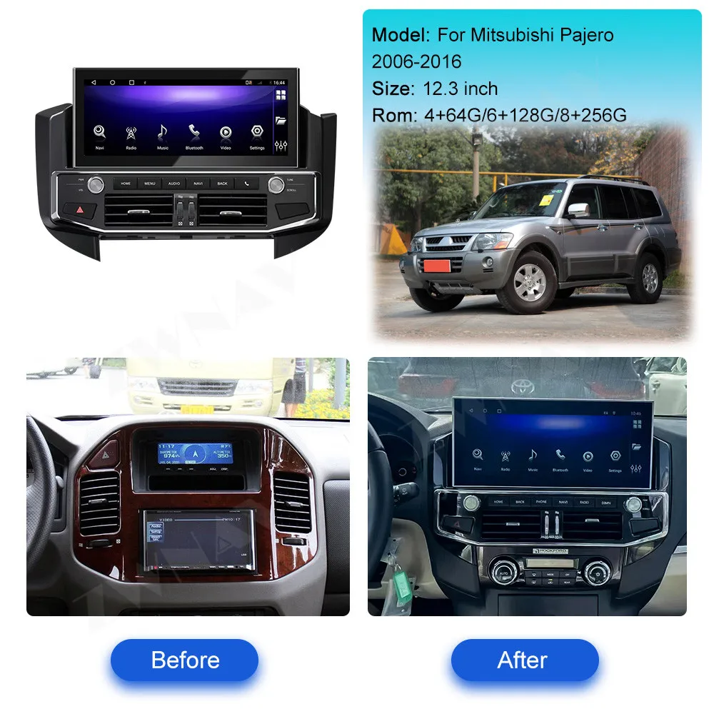 Carplay для Mitsubishi Pajero 2006-2016 Android 13 автомобильное радио 2Din авторадио стерео