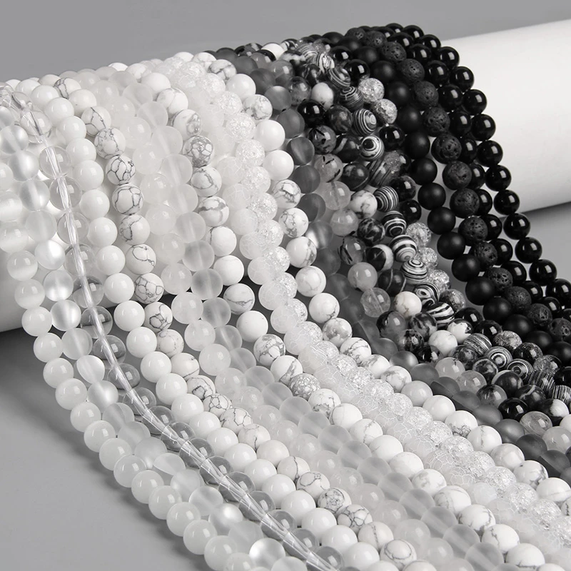 6 мм 8 10 Натуральный камень Черный обсидиан Белый опал Агат Лабрадорит